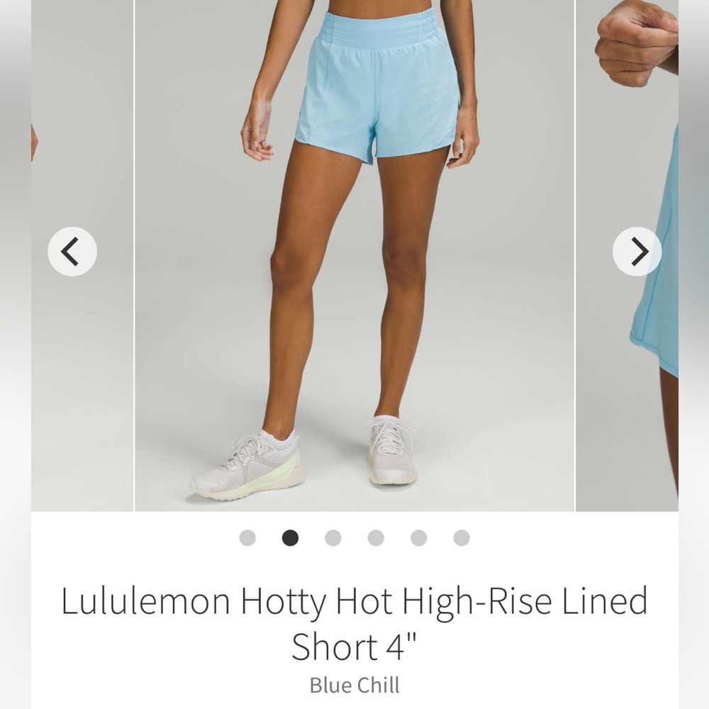 Lululemon Hotty Hot High-Rise Lined Short 4" in Blue Chill size 10